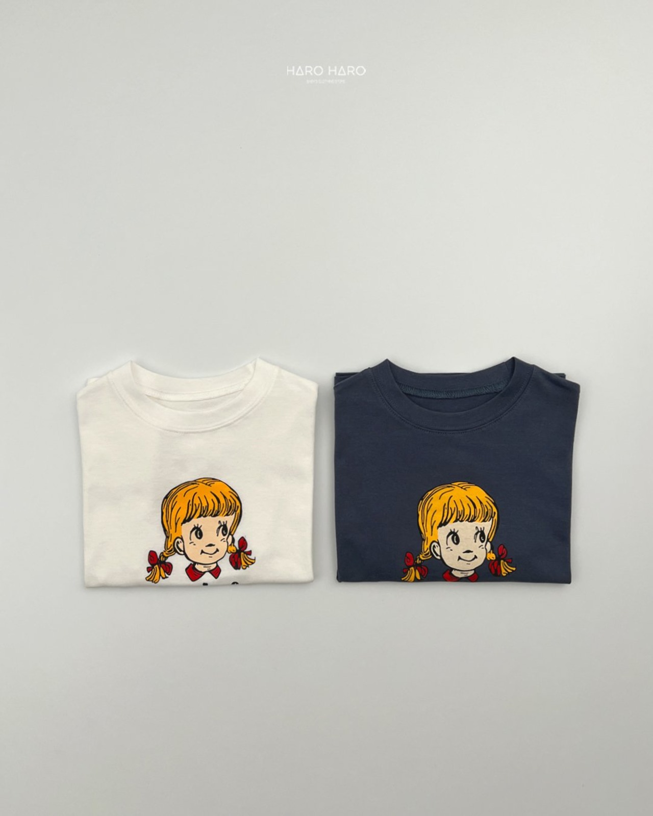 [HARO HARO] (Children's) Pippi Box T-shirt / [하로하로] (아동)삐삐박스티