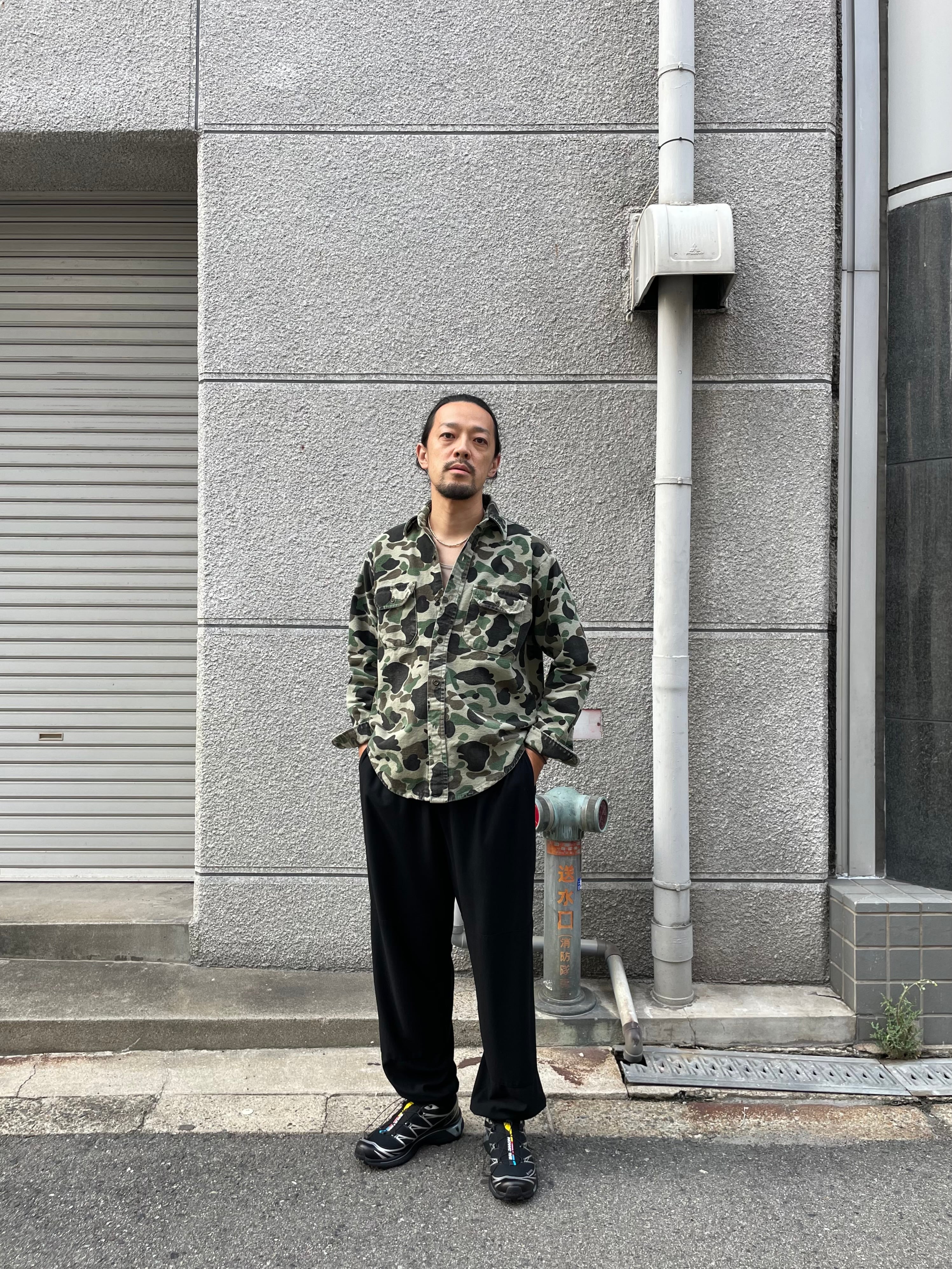 RAINMAKER】MELANGE TWILL DOUGI PANTS_BLACK | marfa store