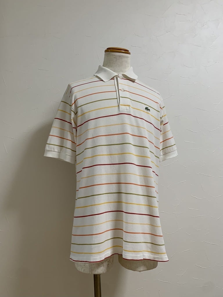 Border Pattern Design Short Sleeve Polo Shirt "LACOSTE"