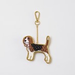 ザリ刺繍バッグチャーム　ビーグル