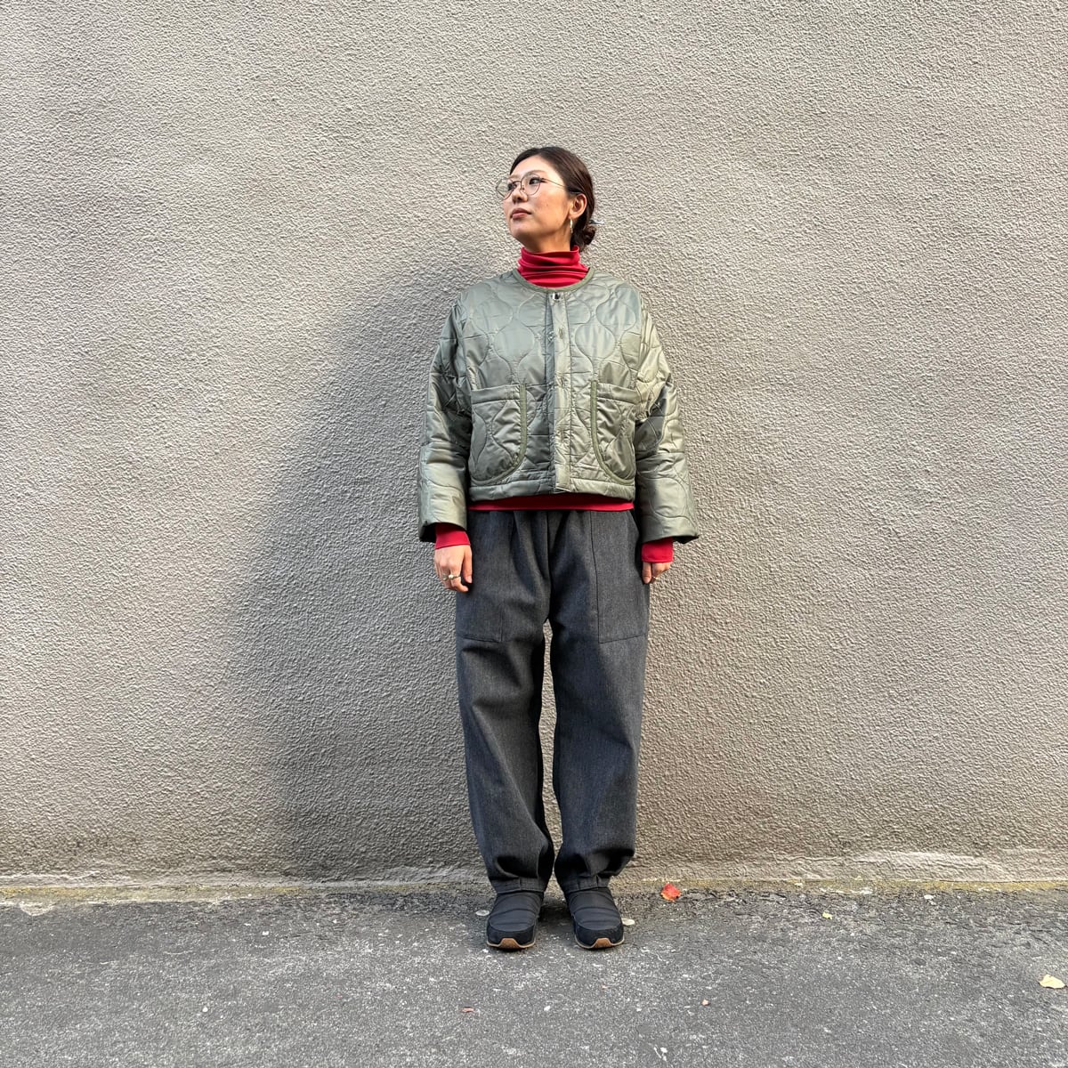 ウールヘリンボーン　バルーンパンツ