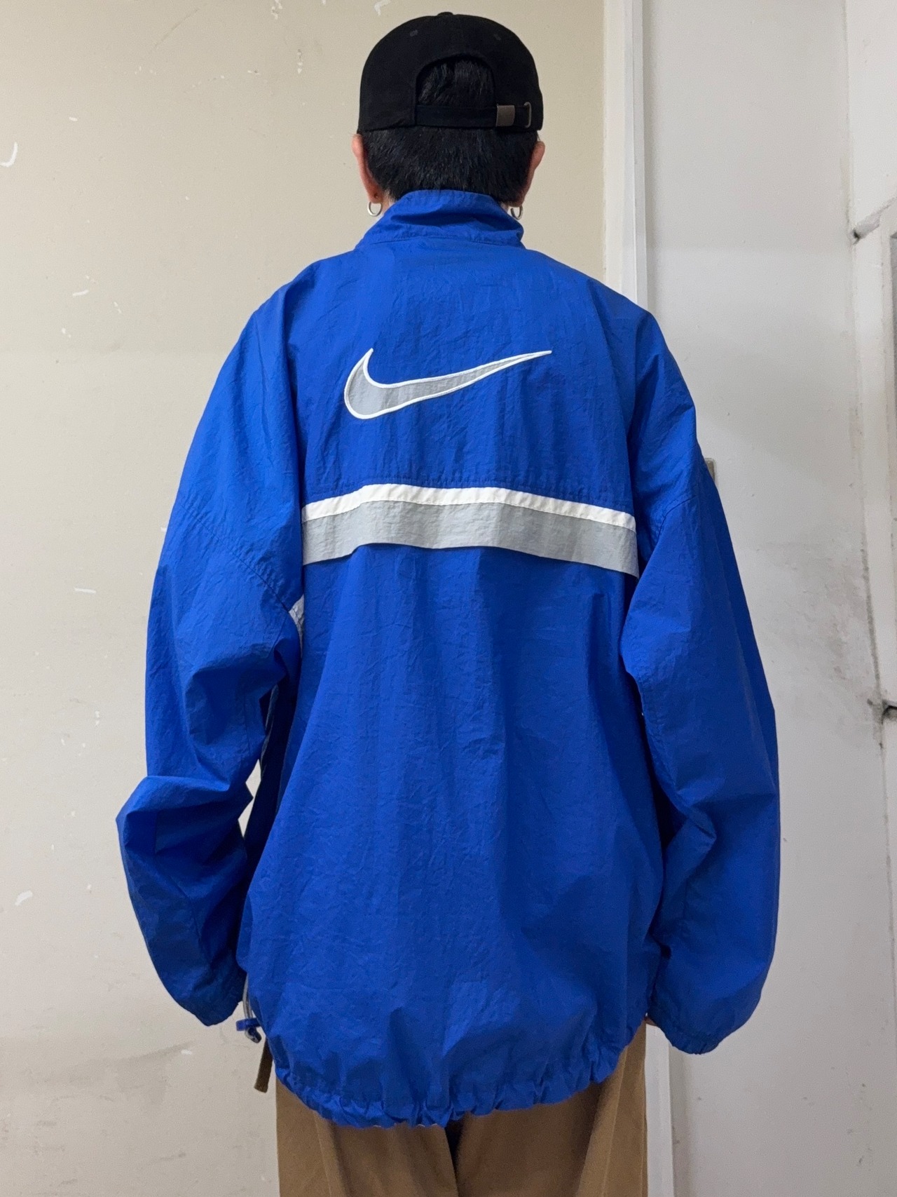 00's "nike" half zip nylon jacket