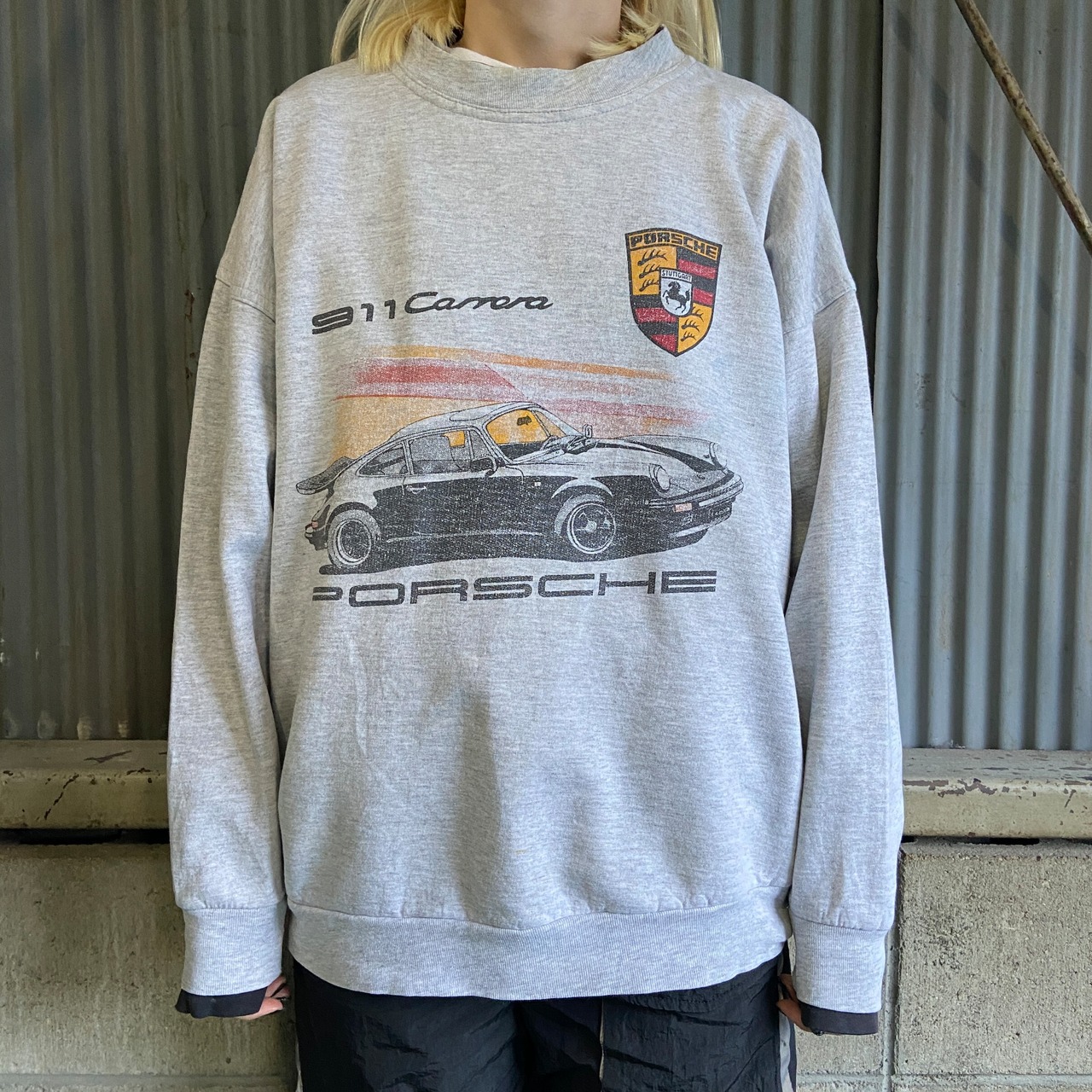 90年代 911 ポルシェ カレラ PORCHE プリント スウェット トレーナー 