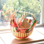 タイ ニワトリ バスケット(カゴ) ② 赤と緑 ヨコ 約35cm