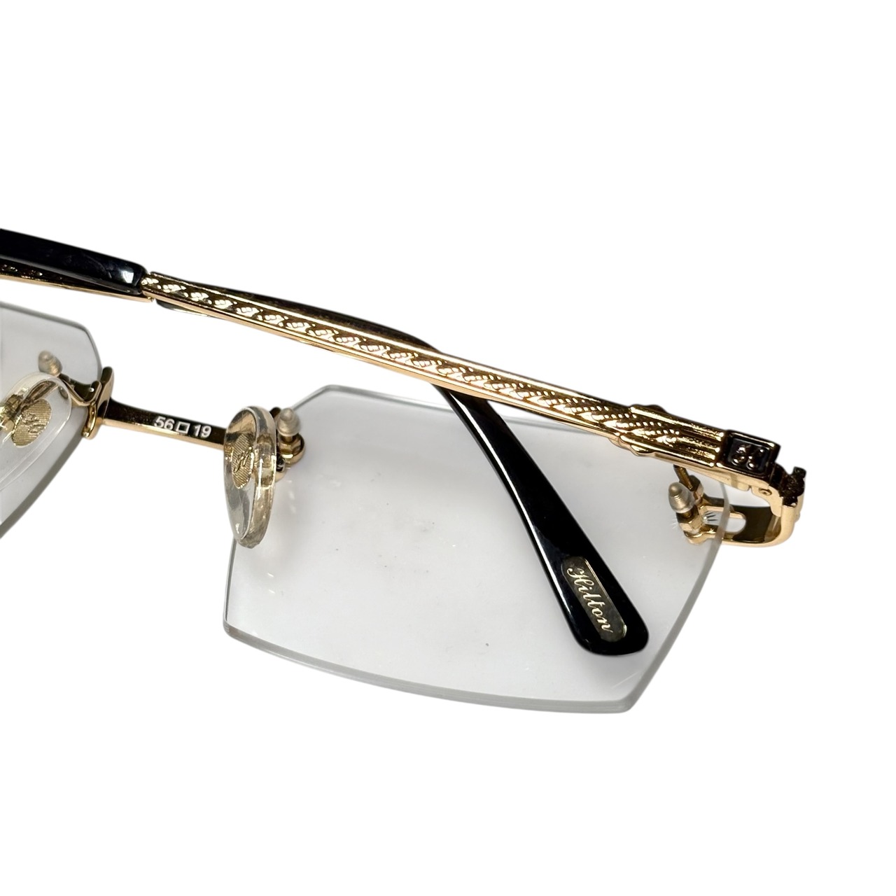 (nos) vintage HILTON 24k plated rimless glasses “MONACO” “305R”