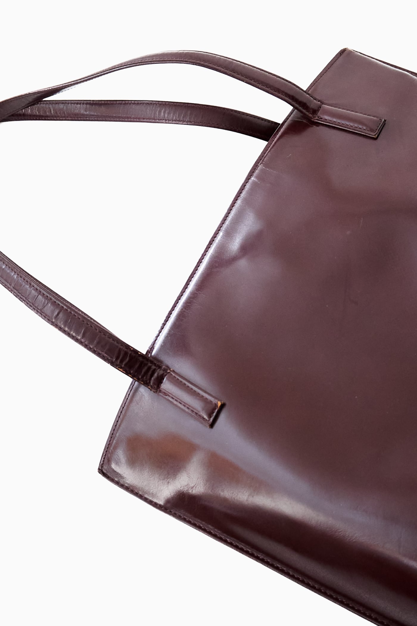 im MIYAKE DESIGN STUDIO BORDEAUX LEATHER TOTE BAG | Reben