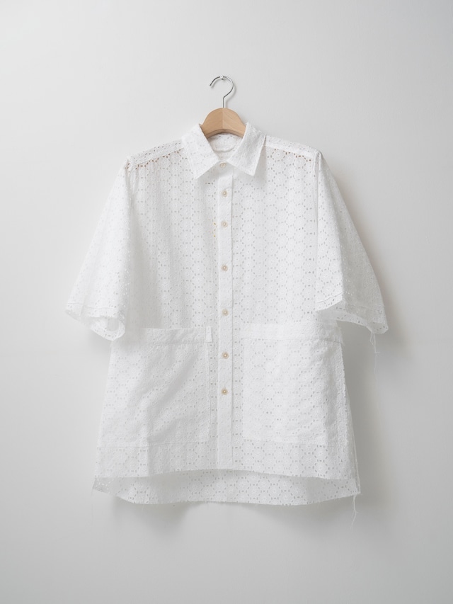 CAMIEL FORTGENS　BOXY SHIRT　BRODERY WHITE　CF.17.04.03.02