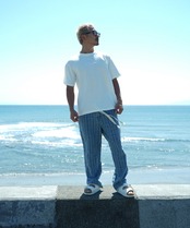 【#Re:room】CHECK STITCH WIDE RELAX DENIM［REP249］