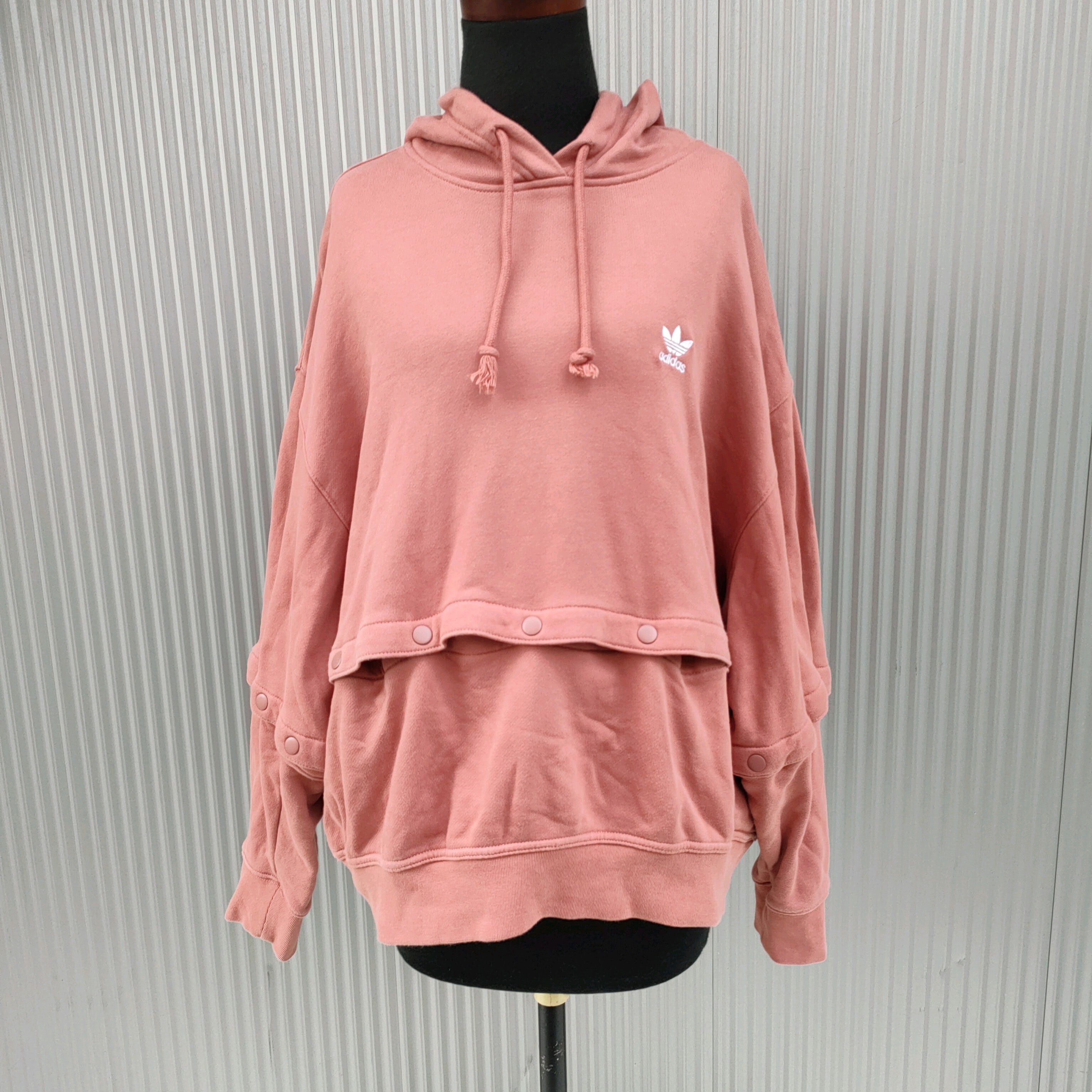 adidas Big Trefoil Crop Hoodie パーカー M 赤