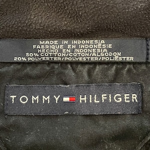 【TOMMY HILFIGER】ハーフジップ スナップ ワンポイントロゴ 刺繍 スウェット プルオーバー L ビッグシルエット オーバーサイズ トミーヒルフィガー US古着