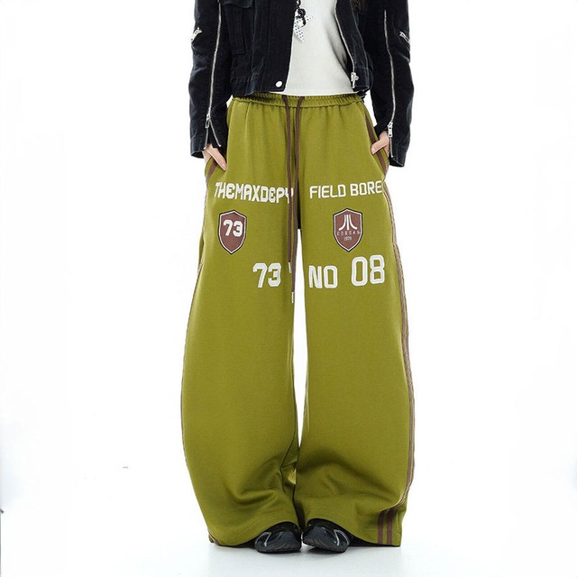 ナンバリングエンブレムダブルライントラックパンツ 2col   R02856