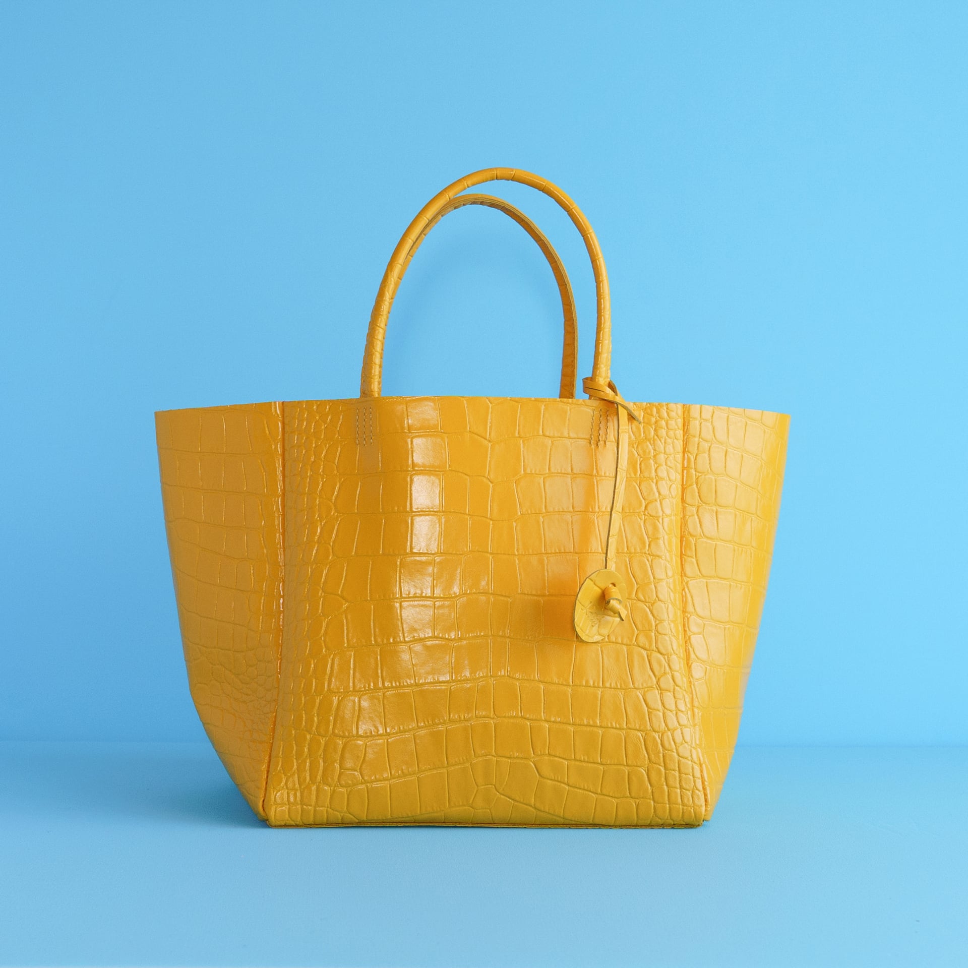 kottyイエロークロコ型押しトートバッグ kotty トートバッグ ML クロコ型押しレザー | kotty
