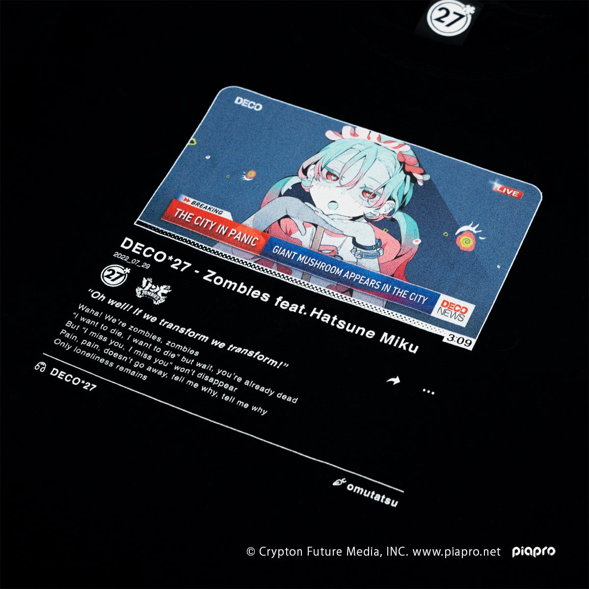 ゾンビ】サムネイルロングTシャツ / ブラック | OTOIRO ONLINE STORE