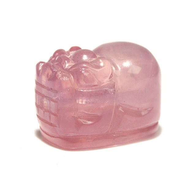 〔Z61〕約15x11mm パープルローズクォーツ  ヒキュウ 貔貅 ビーズ 貫通穴 一粒売り Purple Rose Quartz