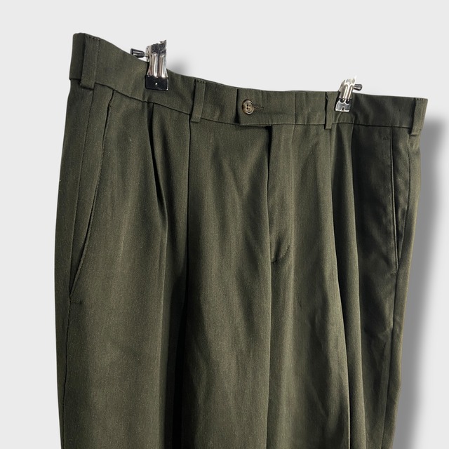 slatesスレイツ ツータックスラックス オリーブ W34L30 ドッカーズ