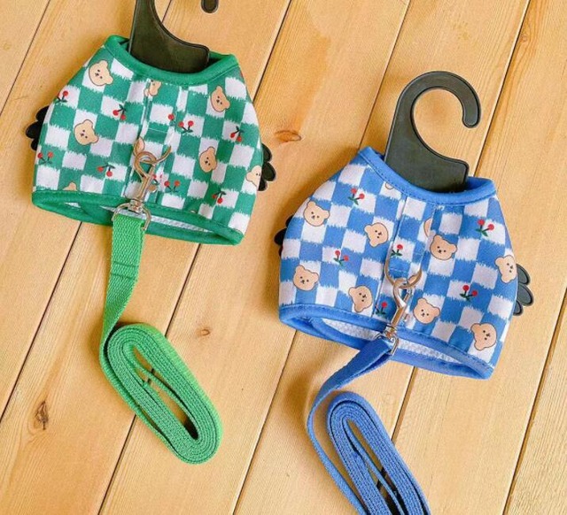《予約》2101004 チェックのゆるふわクマさんハーネス