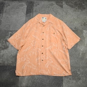 jacquard weave design aloha shirt salmon pink