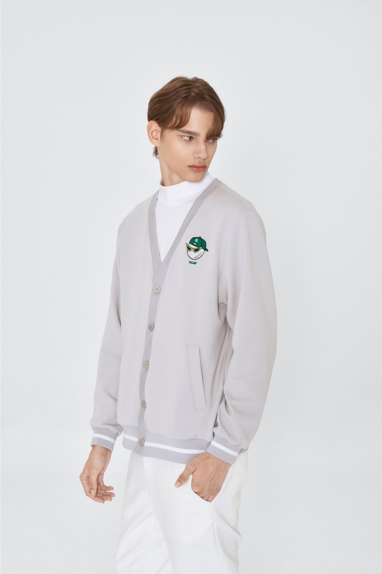 GOXO ゴーエックスオー ギブミーバディストレッチカーディガン グレー