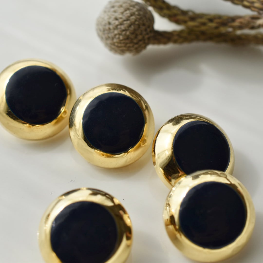 フランス エナメルディープネイビー×ゴールド 17.5㎜