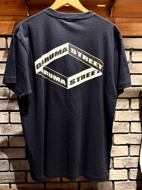 DARUMA STREET Box Logo T-Shirt Navy bmx