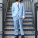 RETRO VINTAGE Urban Three BLUE COLOR DESIGN SET UP SUIT/レトロ古着ブルーカラーデザインセットアップスーツ