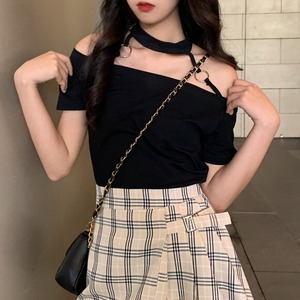 肩出し オフショルダー オフショル チョーカー リング ワンショルダー 背中開き 背中出し シャツ かわいい8526789 肩出し オフショルダー オフショル チョーカー リング ワンショルダー 背中開き 背中出し シャツ かわいい8526789