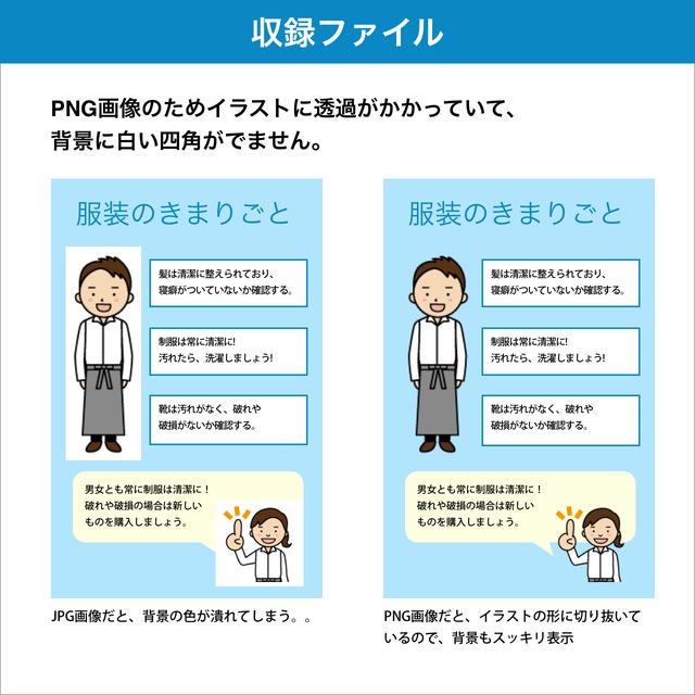 制服 カフェ人物イラスト 制服 カフェ人物イラストパッケージ 4種類 男女 Png画像 楽ーマニュアル