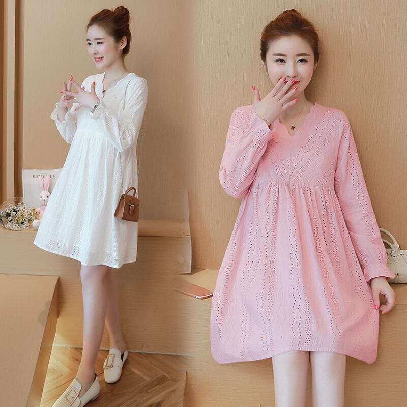 【新作】【送料無料】 1686＃2021春のコットンレースマタニティナーシングドレス甘い服妊婦妊娠中のドレス 大人ガーリー スウィート キュート カジュアル スプリング 春物 AL expec494249438522