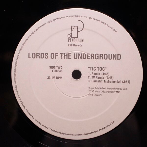 Lords Of The Underground / Tic Toc [Y-58246] - 画像4