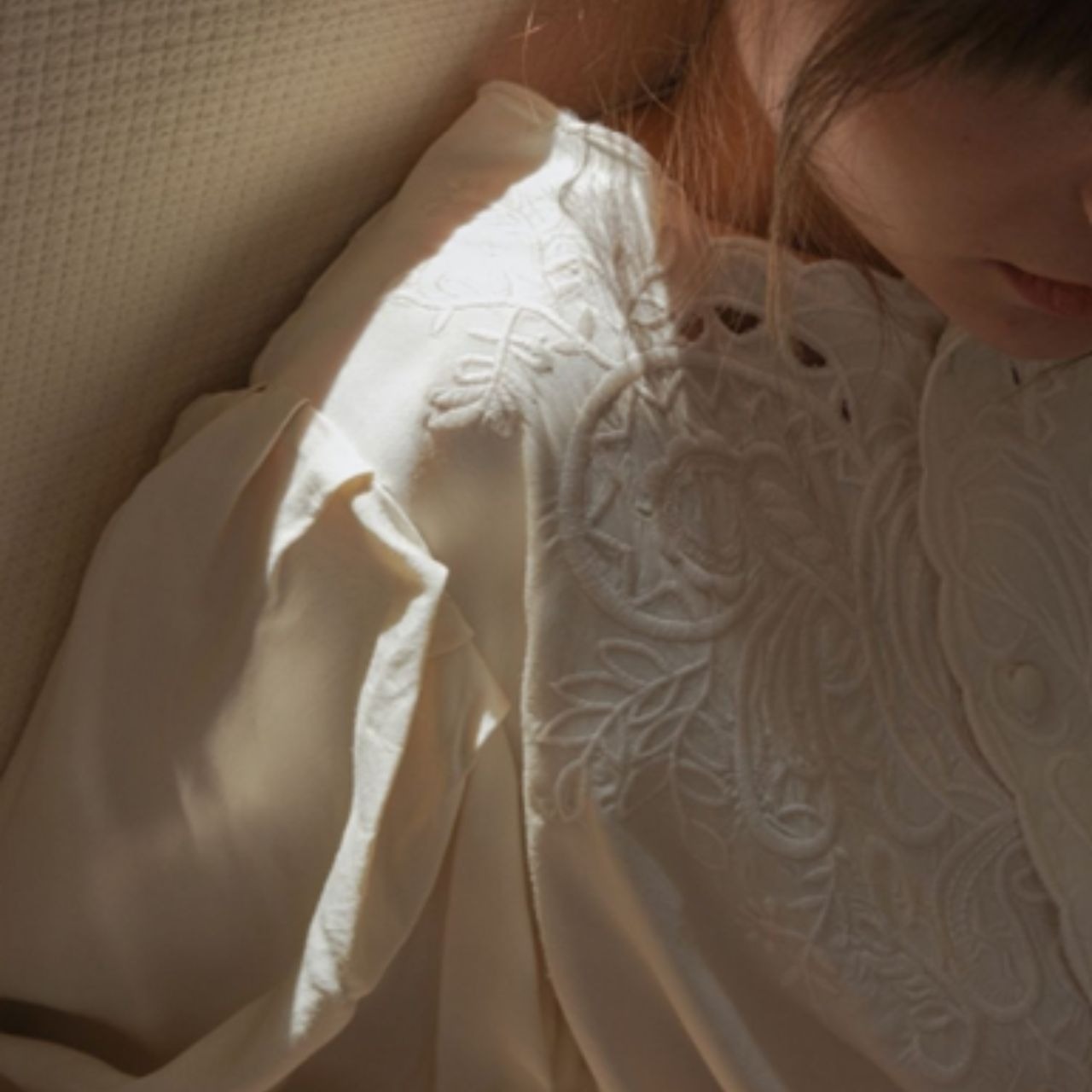 Marie Embroidered Puff Sleeve Blouse F0414