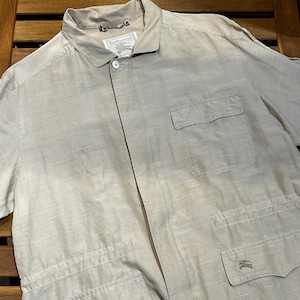 BURBERRYS LINEN BLOUSON BEIGE L