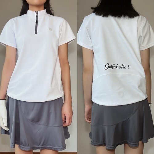 ＊即納＊cerva mesh zip mock neck (White)