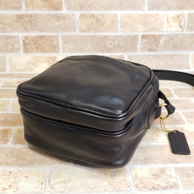 美品 オールドコーチ ☆ USA製 スクエア レザー ショルダーバッグ  