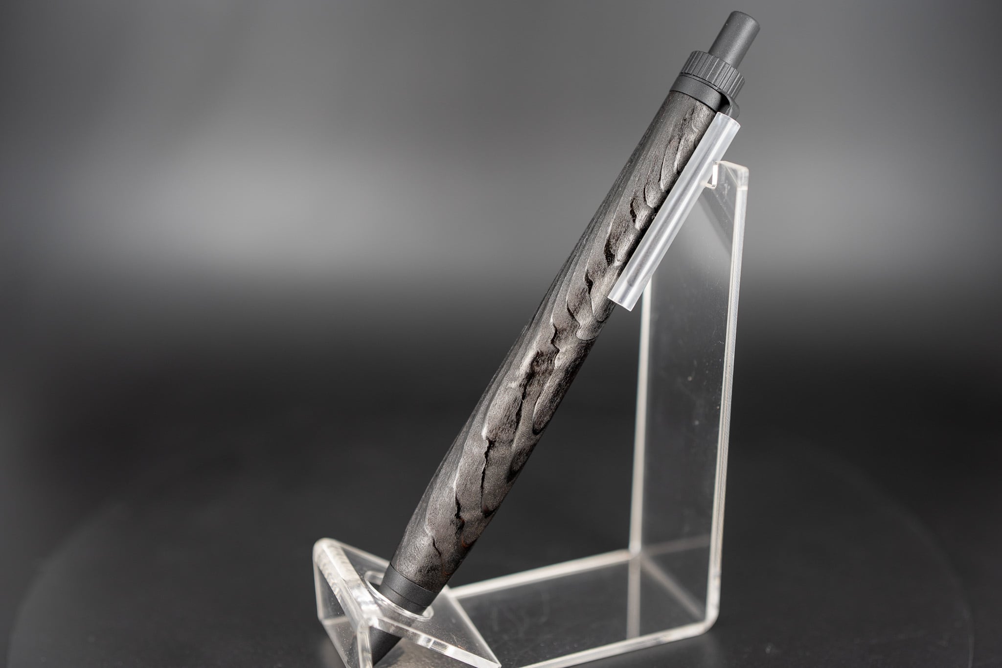 枯炭】屋久杉 浮造り 拭き漆 Black BP | 木軸ペン工房 金杢犀