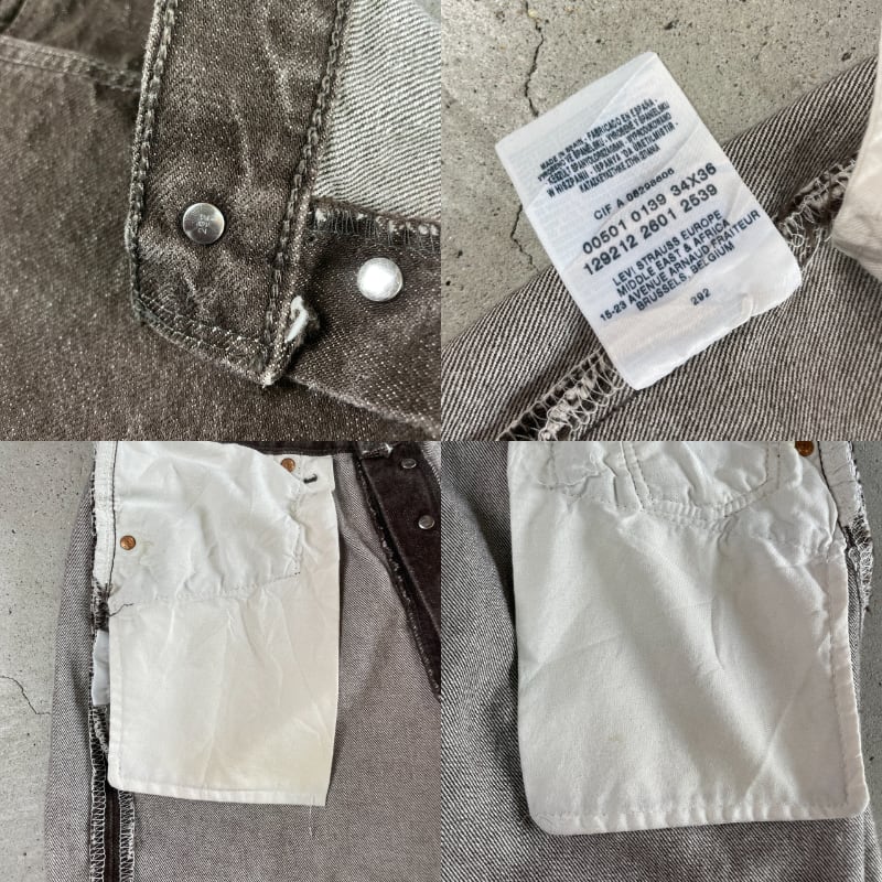 00年代 スペイン製 Levi's ユーロリーバイス 501 ブラウンデニムパンツ