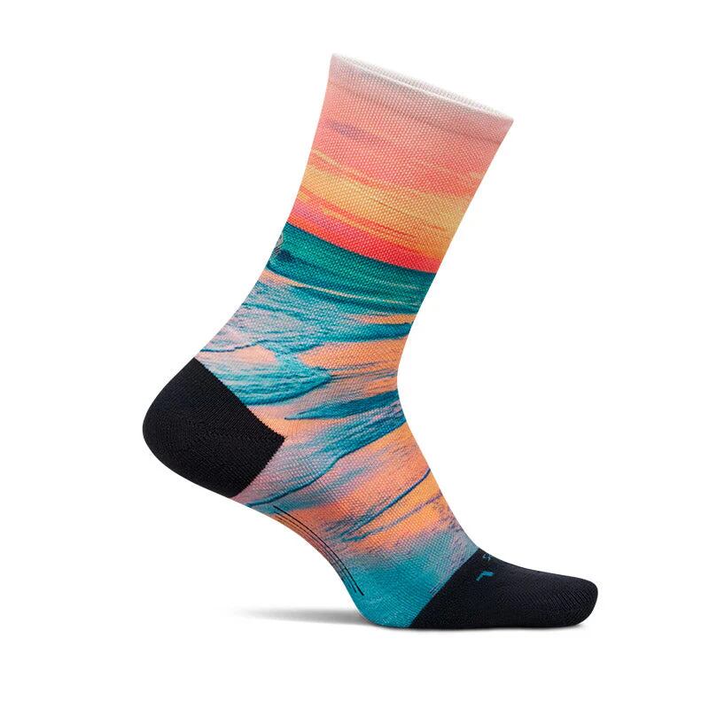 Feetures(フィーチャーズ)ELITE LIGHT CUSHION MINI CREW - Sunset Glow ランニングソックス メンズ・レディース