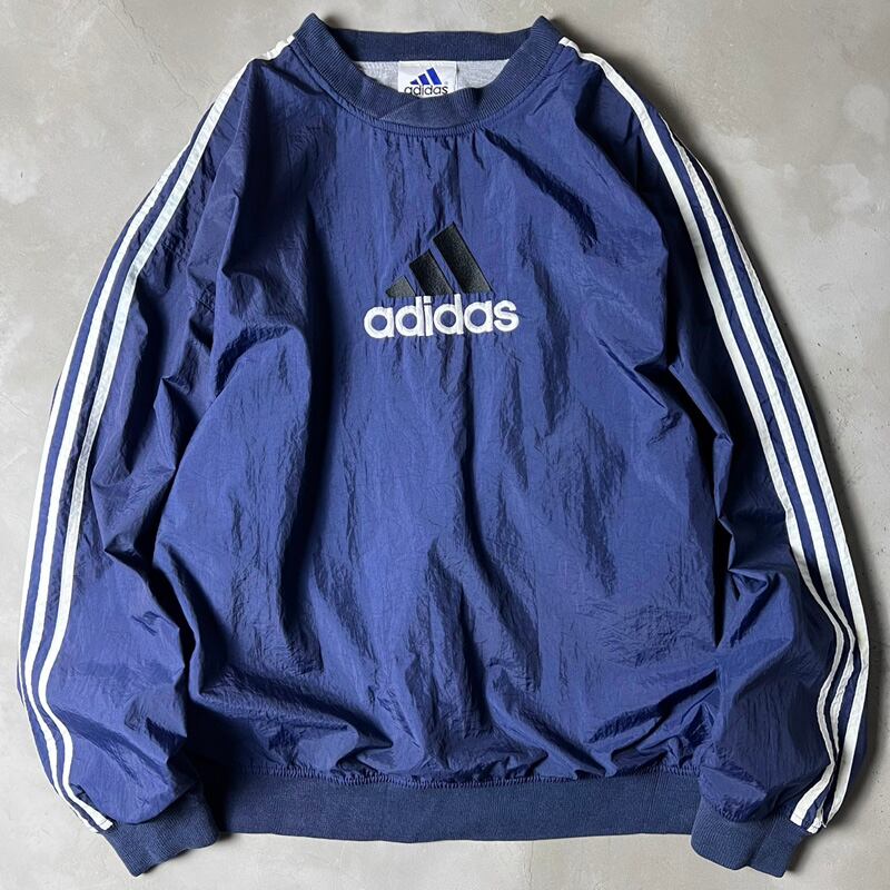 90s adidas ライナー付き パフォーマンス ロゴ 刺繍 プルオーバー