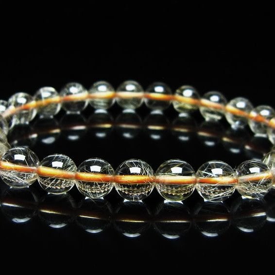 ルチルクォーツ ブレスレット 7mm タイチンルチルクォーツ タイチンルチル 一点物 メール便可 111-49138