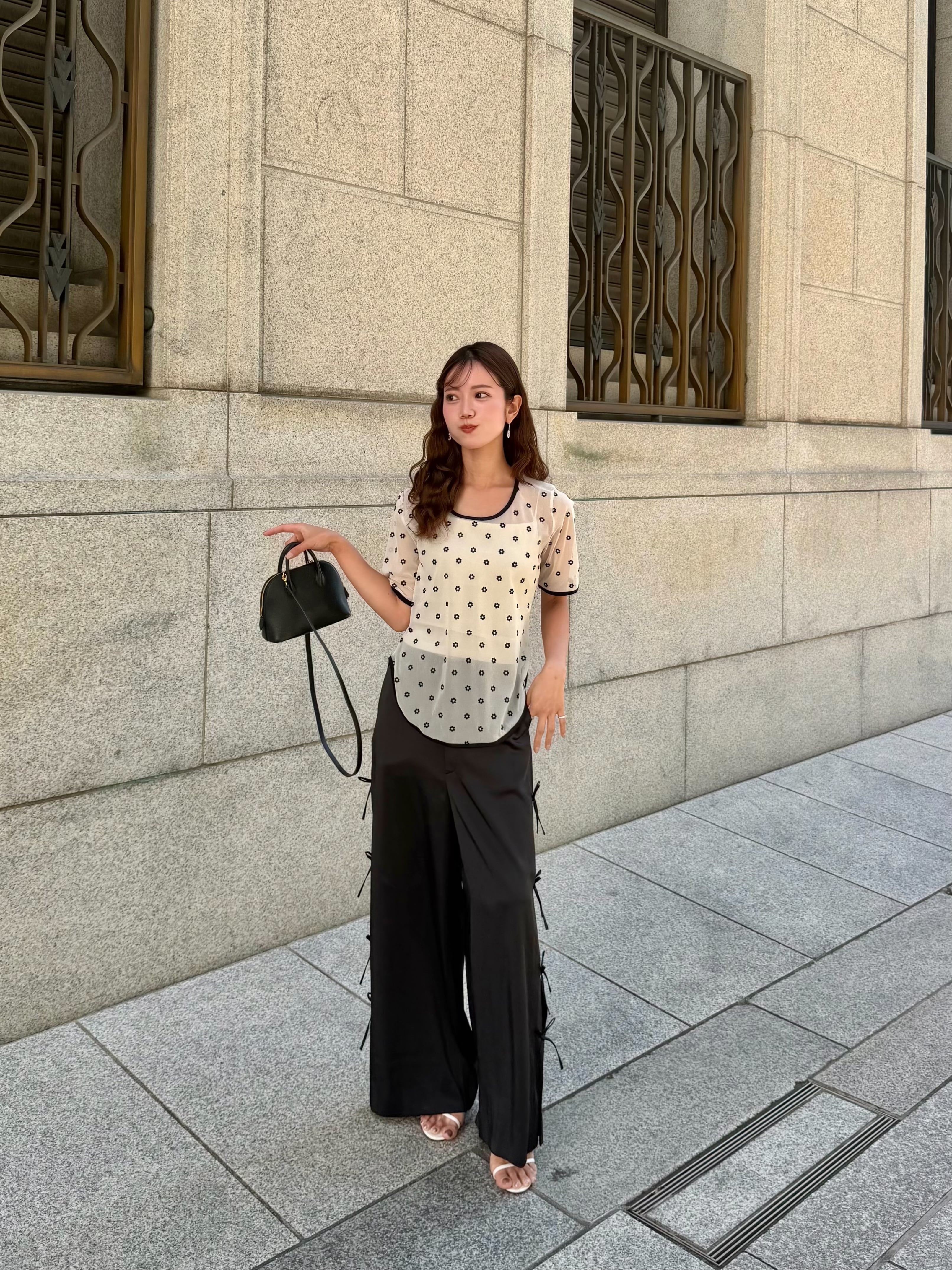 HYEON sheer tops flower ヘヨン シアートップス sheer tops 