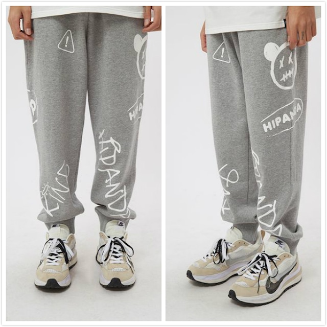 送料無料【HIPANDA ハイパンダ】メンズ スウェット パンツ MEN’S HIPANDA GRAFFITI SWEAT PANTS / GRAY