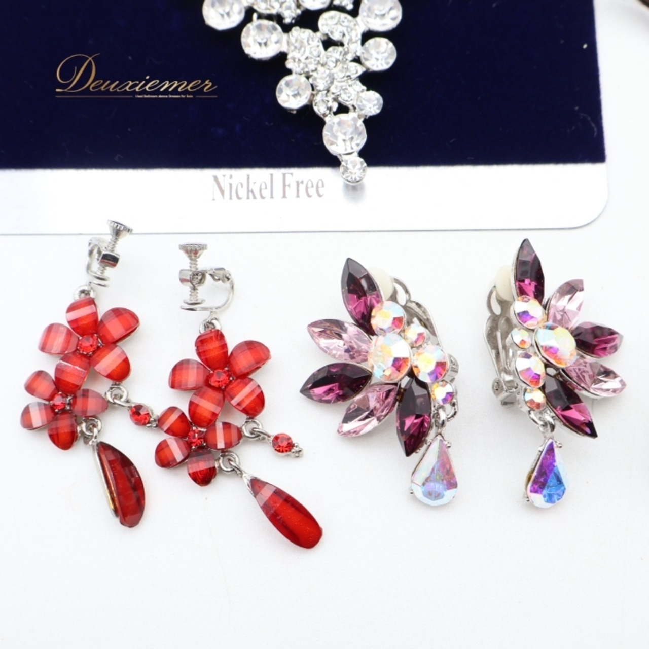 社交ダンス 小物 まとめ売り セット アクセサリー ネックレス イヤリング つけ毛 つけ髪 オーナメント 指輪 デモ 競技 パーティ 発表会 小道具 ズボン クリスタル系 カラフル系 結婚式 カジュアル 大人向け キラキラ 髪飾り コーム フェスティバル