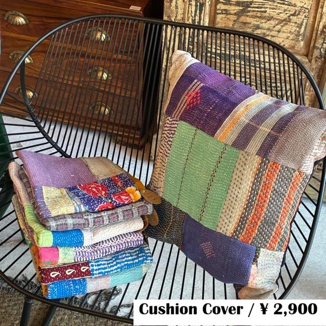India Rally quilt patchwork cushion cover　45×45cm 7type　インド　ラリーキルトパッチワーククッションカバー　全7種　グドゥリー　カンタ　メール便　