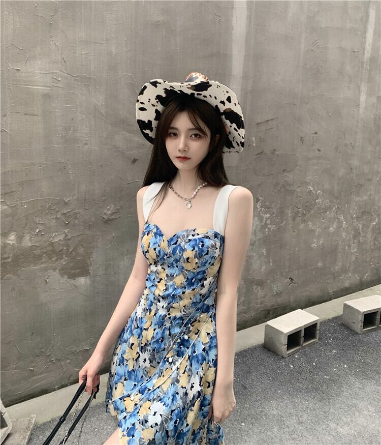 フローラルドレス 薄手ショートスカート サマースタイル 夏物 花柄 ブラックストロベリース35719522912