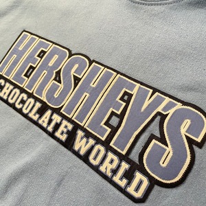 【GILDAN】ハーシーズ 企業ロゴ Hershey's チョコレート チョコミント 刺繍ロゴ スウェット プルオーバー フーディー M ハーシーカンパニー US古着