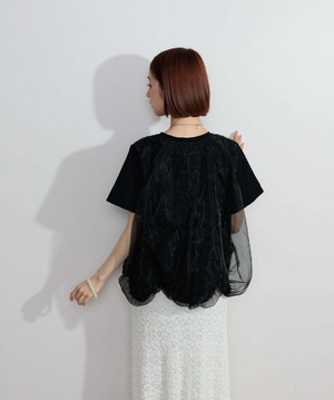 2605147 オーバーチュールスカラップTシャツ black