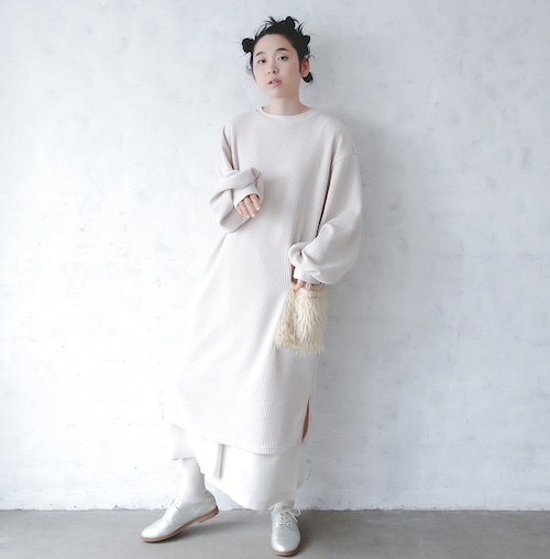 Knit corduroy OP    womens Msize  / Ivory