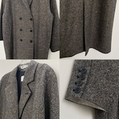 【受注予約:11月上旬入荷予定】Color nep mixed tweed long CO/charcoal gray