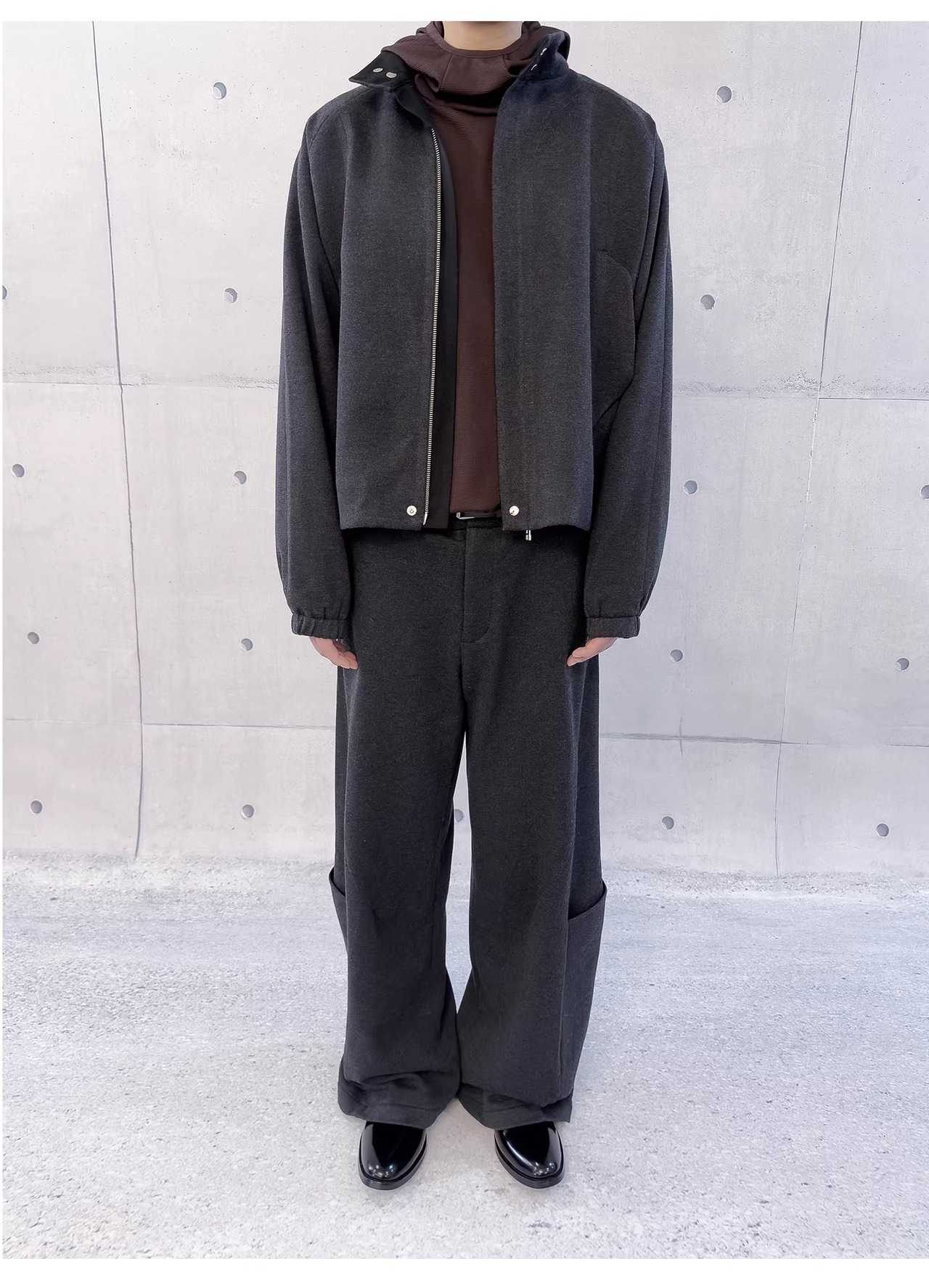 UNDERMINE Wool Blend Structured Trousers