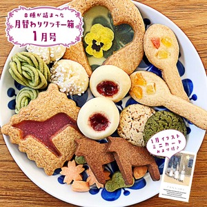 《1月10日ごろ発送》「送料込み＠月替わりクッキー箱：1月号」