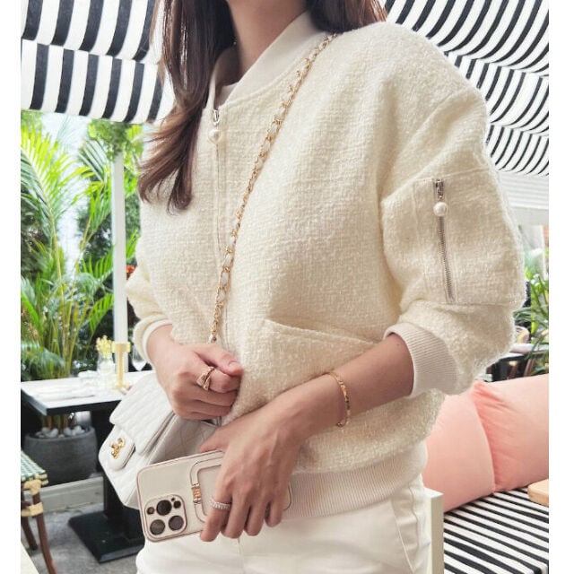 パールツイードブルゾン